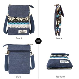 Roomy Cell Phone Purse Wallet Canvas Small Crossbody Purse Bags with Shoulder Strap For Women teen girlsl