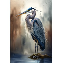 Blue Heron on The Water Jigsaw Puzzles for Adults 500 Pieces - Romantic Wooden Puzzles, Great Toys for Kids & Home Decor