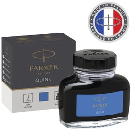 Parker Fountain Pen Ink Bottle | Washable Blue QUINK Ink | 57 ml Fountain Pen Refill