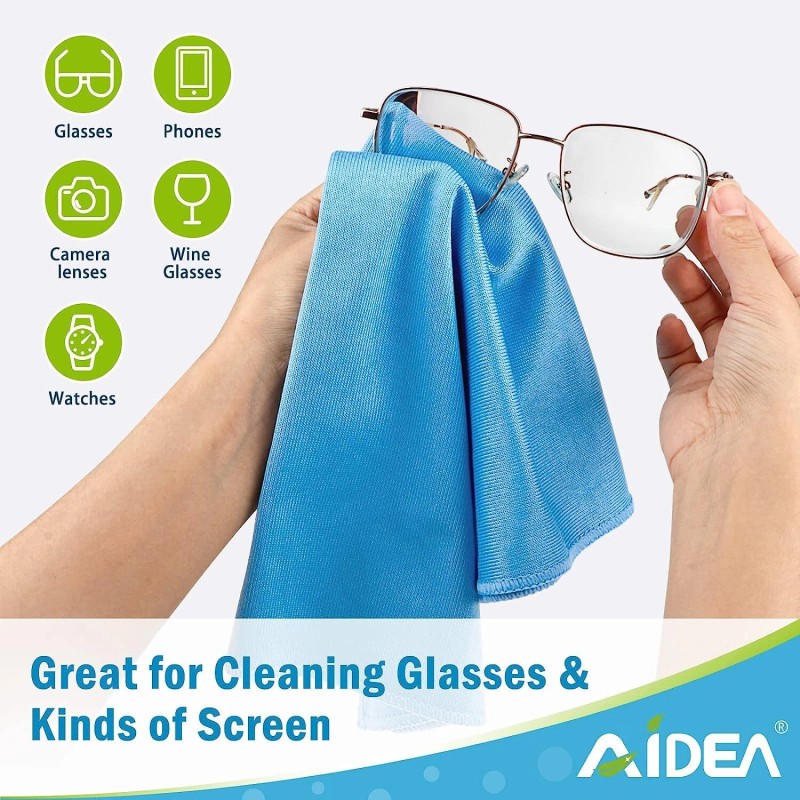 Microfiber Glass Cleaning Cloths 8 Pk Lint Free Streak Quickly