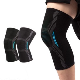 MILAIUN Knee Support Set of 2, Knee Support Men and Women, Compression Knee Bandages, Knee Bandage for Osteoarthritis, Meniscus, Sports, ACL, Running, Weightlifting (S, Black Blue)