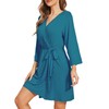WiWi Women's Robes Soft 3/4 Sleeve Kimono Bathrobe Maternity Robe