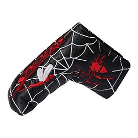 Putter Cover Headcover Fits Scotty Cameron Odyssey Magnetic Closure Pin Spider Embroidery Black Red White (Black)