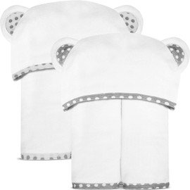 Set of 2 Bamboo Hooded Baby Towels – Luxurious, Large and Super Absorbent – 30 x 30 Inch – Soft and Suitable for Infants, Toddlers and Kids – 400 GSM