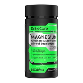 DrBioCare Magnesium Glycinate, Contains Ashwagandha, Vitamin d3, Vitamin C, Turmeric ,Milk Thistle,Calcium ,Vitamin E - Specification: 1 bottle