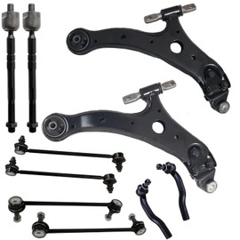 KFVF 12PC Suspension Kit for Toyota Camry 2007 2008 2009 2010 2011 Front Lower Control Arm w/Ball Joint Assembly Lower Ball Joints Rear Sway Bar End Links Outer Inner Tie Rod End Kit