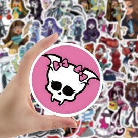 50PCS Monster High Stickers,Monster High Stickers,Teens Boys and Girls Sticker Pack Vinyl Skateboard Guitar Door Laptop Luggage Car Bike Water Bottle Birthday Party Supplies Stickers