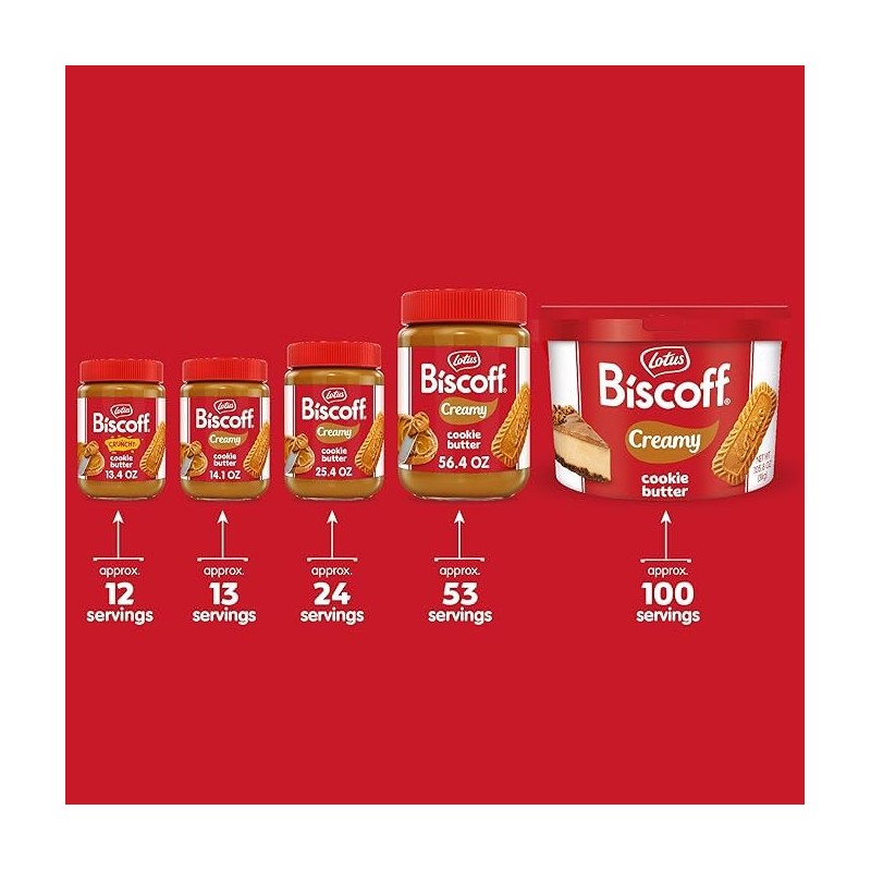 Lotus Biscoff Cookie Butter Spread, Creamy, non GMO + Vegan,