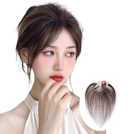 knnzk 3D Bangs Wig, Hairpiece, Human Hair, Fully Hand Planted, Partial Wig, Hidden Hairline, See-through, Korean, Baldless, Everyday Use, Bangs Wig, Part, Bangs Wig, Medical Wig, Medical Wig, Wig,