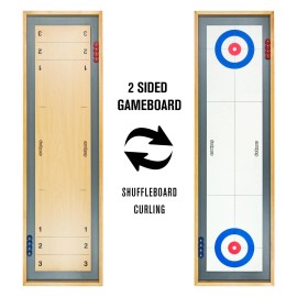 GoSports Shuffle Board & Curling 2 in 1 Table Top Game