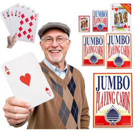 Jumbo Playing Cards, Gigantic Playing Cards - Oversized Cards Extra Large Deck of Cards for Family Game Nights and Casino Party Decor. Ideal for Bridge, Poker, Casino Party Decorations (9 Times 8x11")