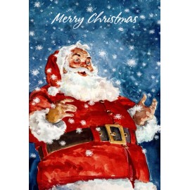 Image Arts Merry Christmas Jolly Santa Claus White Beard Snowflake Snowflakes Greeting Card
