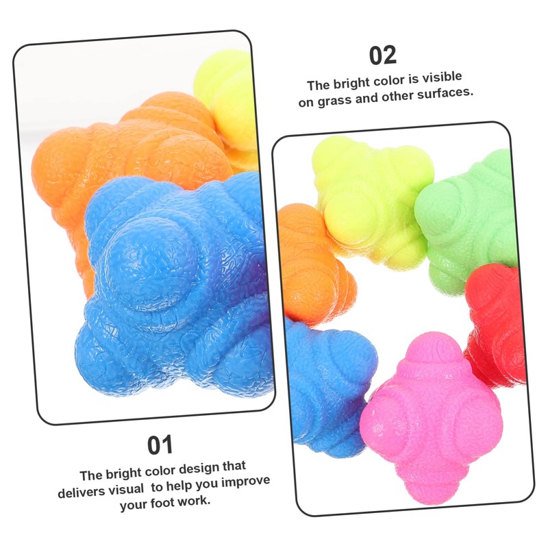 SUPVOX 6pcs Hexagonal Reaction Balls for Agility Training Durable Exercise