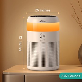 Afloia Air Purifiers for Bedroom Dorm with 7 Colors Light & Fragrance Sponge for Home Office Living Room, Small Desktop Air Purifier for Pet Dander Mold Pollen Odor Smoke Dust