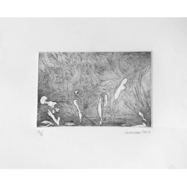 Etching by Harry Carmean signed, limited edition baroque figure composition