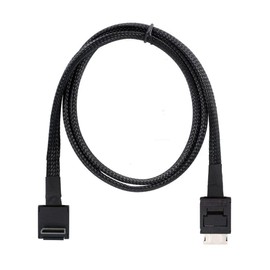 chenyang SFF-8611 Cable OCuLink PCIe PCI-Express 4.0 SFF-8611 4i macho a SFF-8611 macho de extensión de datos en ángulo hacia abajo de 90 grados, 80 cm