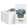 Horaldaily 50 Disposable Paper Decorative Guest Napkins, Blue Hydrangea Bouquet