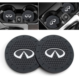 2PCS Car Cup Holder Coaster for Infiniti QX50 Q50 Q70 Q70L Q60 QX30 QX60 QX80, 2.75-inch Silicone Non-Slip Cup Holder Insert Coasters Interior Accessories