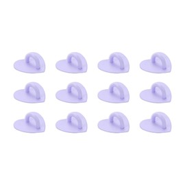 Pastlla 12Pcs Phone Charm Hook Adhesive Metal Phone Finger Grip Hook Cell Phone Ring Holder Stand for DIY Accessories (Purple, Heart Shaped)