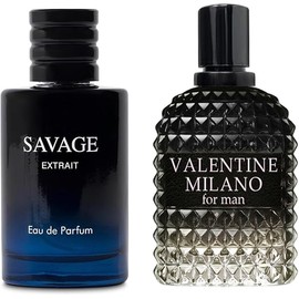 2PCS Valentine Milano/Savage Extrait Eau De Toilette for Men-Fresh,Romantic Scent Perfume for Men 3.4 Fl Oz Each Mens Cologne For All Skin Daily Used