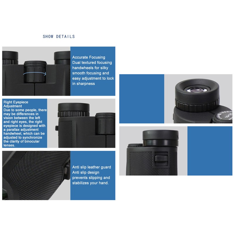 10x25 Compact Binoculars for Bird Watching Accurate Focus Adjustable Pupil
