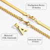 Esmoly Men's Necklaces Initial Necklace Silver Gold Black 316L Stainless