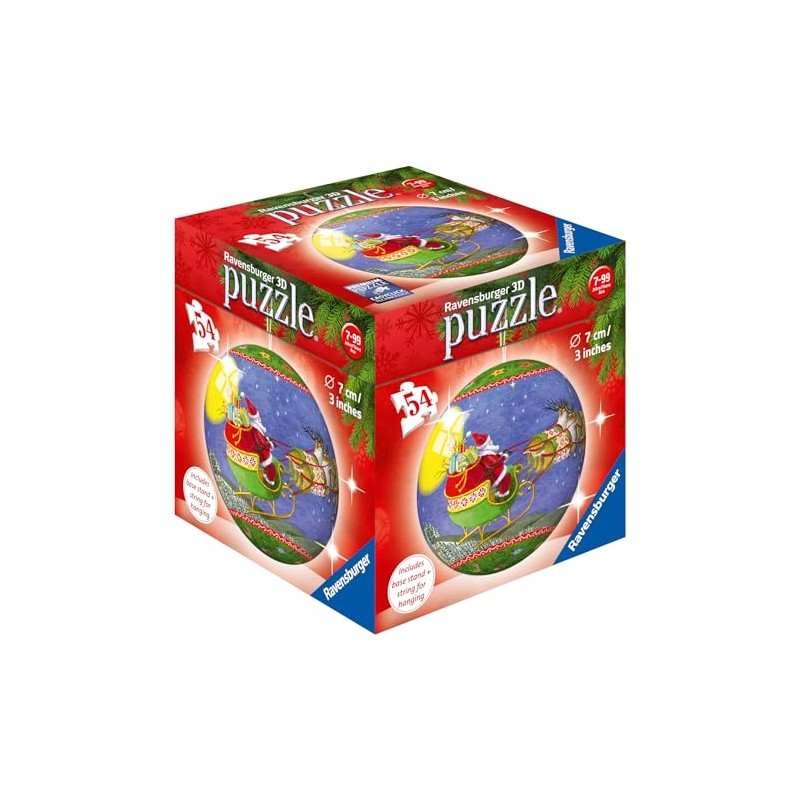 Ravensburger 3D Puzzle 54 Piece Christmas Balls Santa Claus 11923701