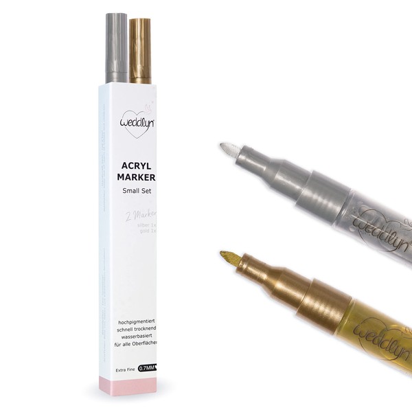 weddlyn® Acrylic Pens 0.7 mm - Strong Coverage - Metallic