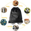 MOSTFUN Drawstring Gym Bag, 2Pcs String Swim PE Bag Black