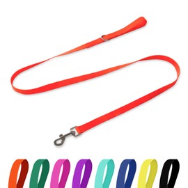 Kidding Pets Waterproof Dog Leash, 5/6 FT Durable Odor-Proof Dog Leashes with Strong Metal Hooks Fits Small Medium or Large Dogs (Orange, 6FT - 1 inch Width)