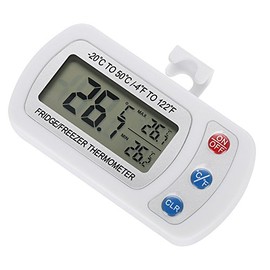 Termómetro digital para refrigerador (-4 ° F a 122 ° F), Temporizador de temperatura en tiempo real con pantalla LCD digital, Termómetro para refrigerador/congelador resistente a