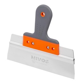Mivos Professional Smoothing Spatula Made of Stainless Steel 250 x 60 mm - Rustproof Surface Spatula with Aluminium Holder and Soft Grip - Cleaning Spatula with 250 mm Blade Width - Wide Spatula Made