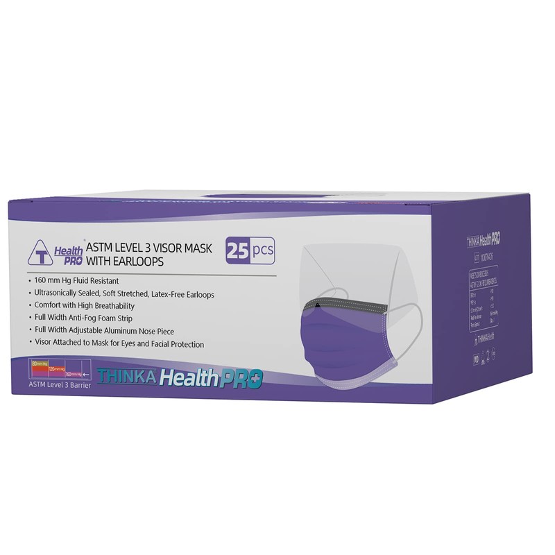 THINKA ASTM LEVEL 3 VISOR MASK WITH EARLOOPS (25pcs) -Medical