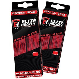 Elite Hockey Prolace Waxed Hockey Laces - Set of 2 Pairs (Red, 96")