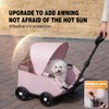 Dog Stroller 4 Wheels Folding Dog Cart with Sunshine Cover