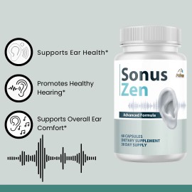 Pelican Vitamins SONUS ZEN- Hearing Support- 2 Bottles- 120 Capsules