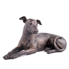 Greyhound Dog Painted Bronze Resin Sculpture
