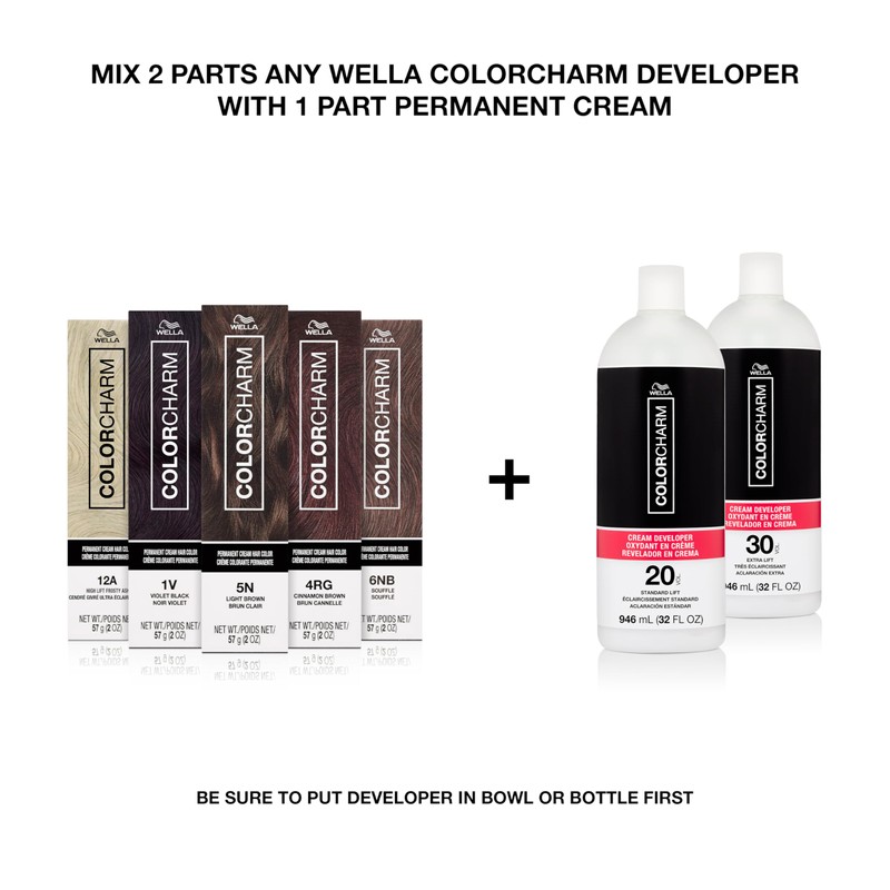 COLORCHARM Permanent Cream Hair Color, 4CH Dark Chocolate Brown, 2