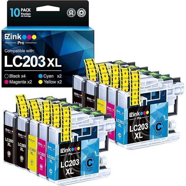 E-Z Ink Pro LC203 Compatible Ink Cartridges Replacement for Brother