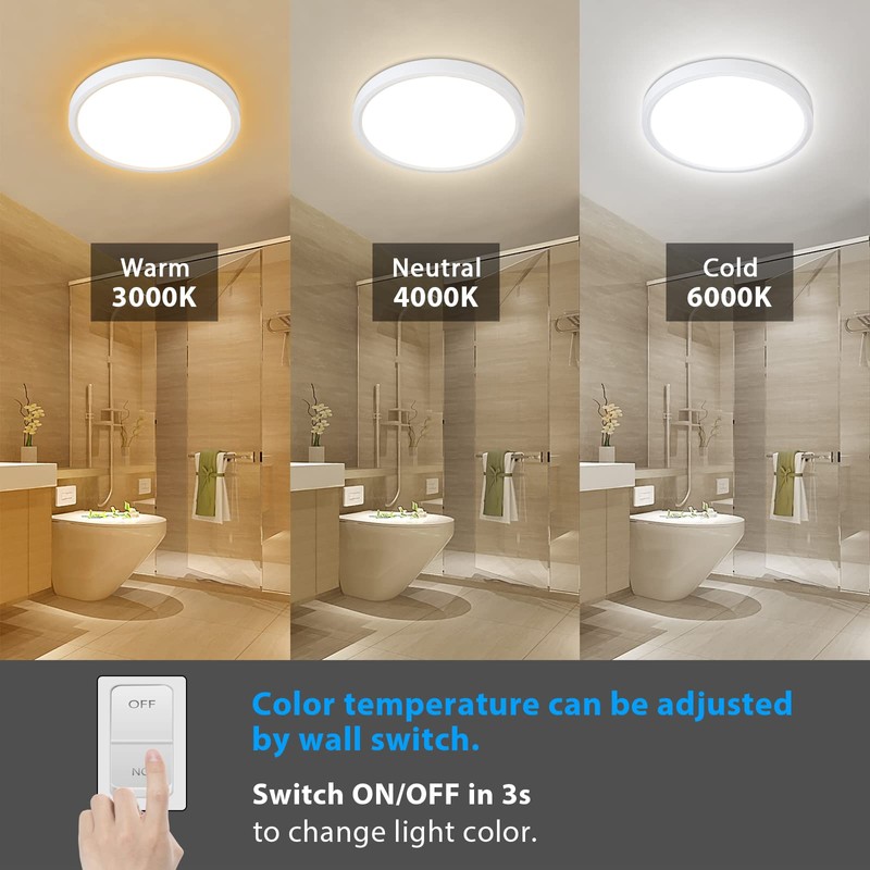 Unicozin Dimmable Ceiling Light with Remote Control, 8.7Inch 18W 3000K-6000K