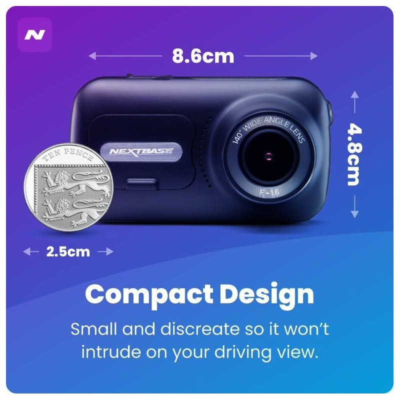Nextbase 322GW Dash Cam, Hard Wiring Kit, Class 10 U3