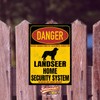 Landseer Sign Danger Security System Door Sign Dog Sign Warning