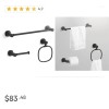 Kohler Ealing Three-piece Bathroom Accessory Set In Matte Black New