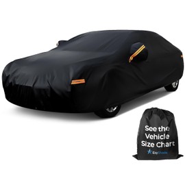 EzyShade 10-Layer Car Cover Waterproof All Weather. See Vehicle Size-Chart for Accurate Fit. Outdoor Full Exterior Covers for Automobiles Sedan Hatch. Rain Sun Snow. Black, Size A7 (See SizeChart)