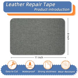 silllule 2Pcs Dark Gray Linen Fabric Patches Tape Self Adhesive,8x11 Inch Self-Adhesive Linen Repair Fabric Patch for Furniture,Linen Fabric Repair Patch for Couches,Bed,Car Seats,Chair