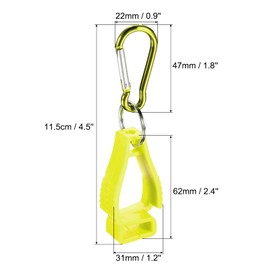 PATIKIL Glove Holder, Pack of 2 Gloves Grabber Clips Prevent Losing Hook Holder Hanger for Glasses Helmets, Yellow
