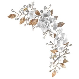 TOVINANNA Bridal Hair Vine for Wedding Elegant Hair Accessories Leaf Design Handmade Headpiece for Women for Brides and Wedding Parties