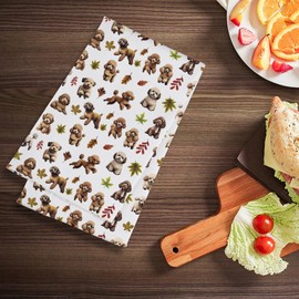 WSNANG Cute Poodle Dog Funny Towels for Kitchen Dog Mom Decor Gifts for Animal Lovers Poodle Dish Towel (Poodle Towel CA)