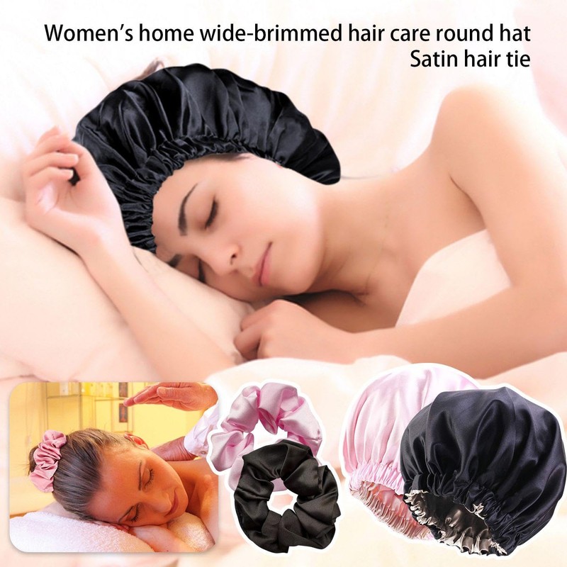 Pack of 2 Hair Care Caps, 2 Pieces Hair Ropes,