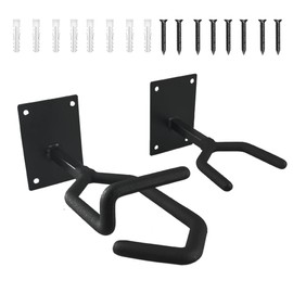 MiOYOOW Wall Mounted Weapon Stand, Pack of 2 Weapon Stands, Height Adjustable Rifle Hanger with Rubber Coating for Hanging Weapons Indoors
